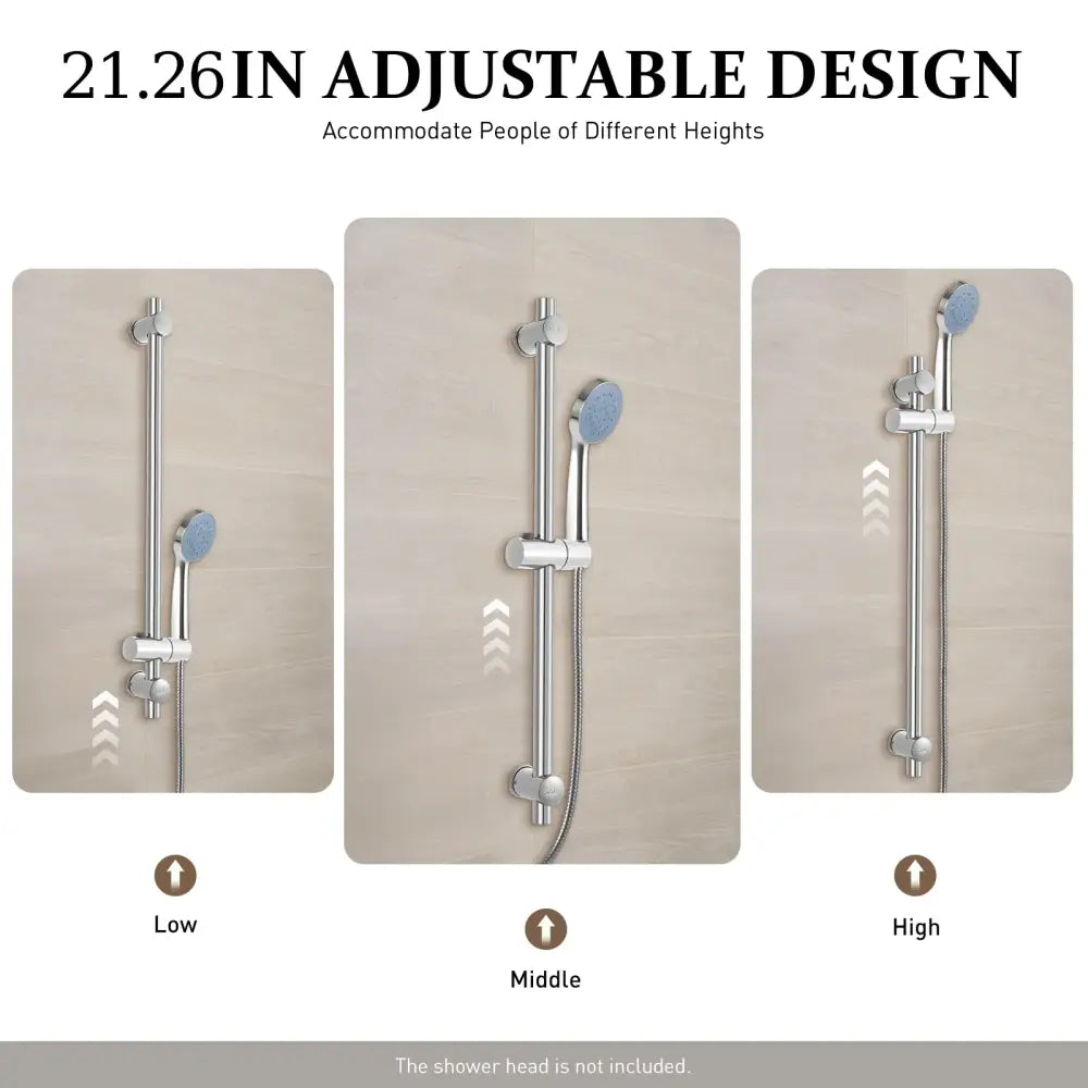 Barre de douche réglable en acier inoxydable – argent