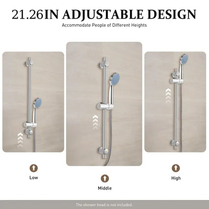 Barre de douche réglable en acier inoxydable – argent