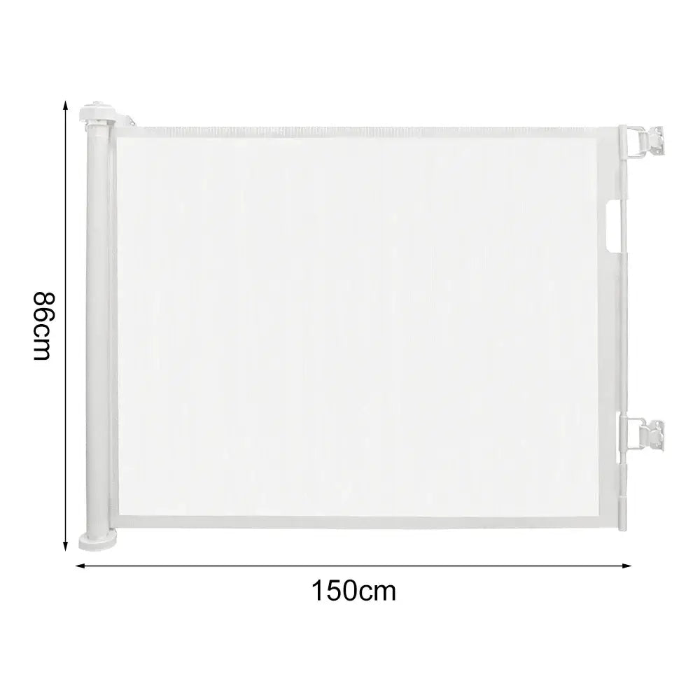 Barrière de sécurité rétractable 150 ou 180 cm – bébé et animaux Blanc – 150 cm