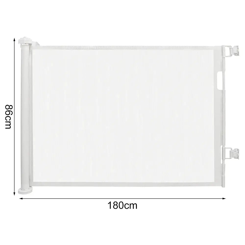 Barrière de sécurité rétractable 150 ou 180 cm – bébé et animaux Blanc – 180 cm