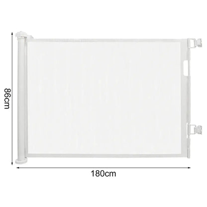Barrière de sécurité rétractable 150 ou 180 cm – bébé et animaux Blanc – 180 cm