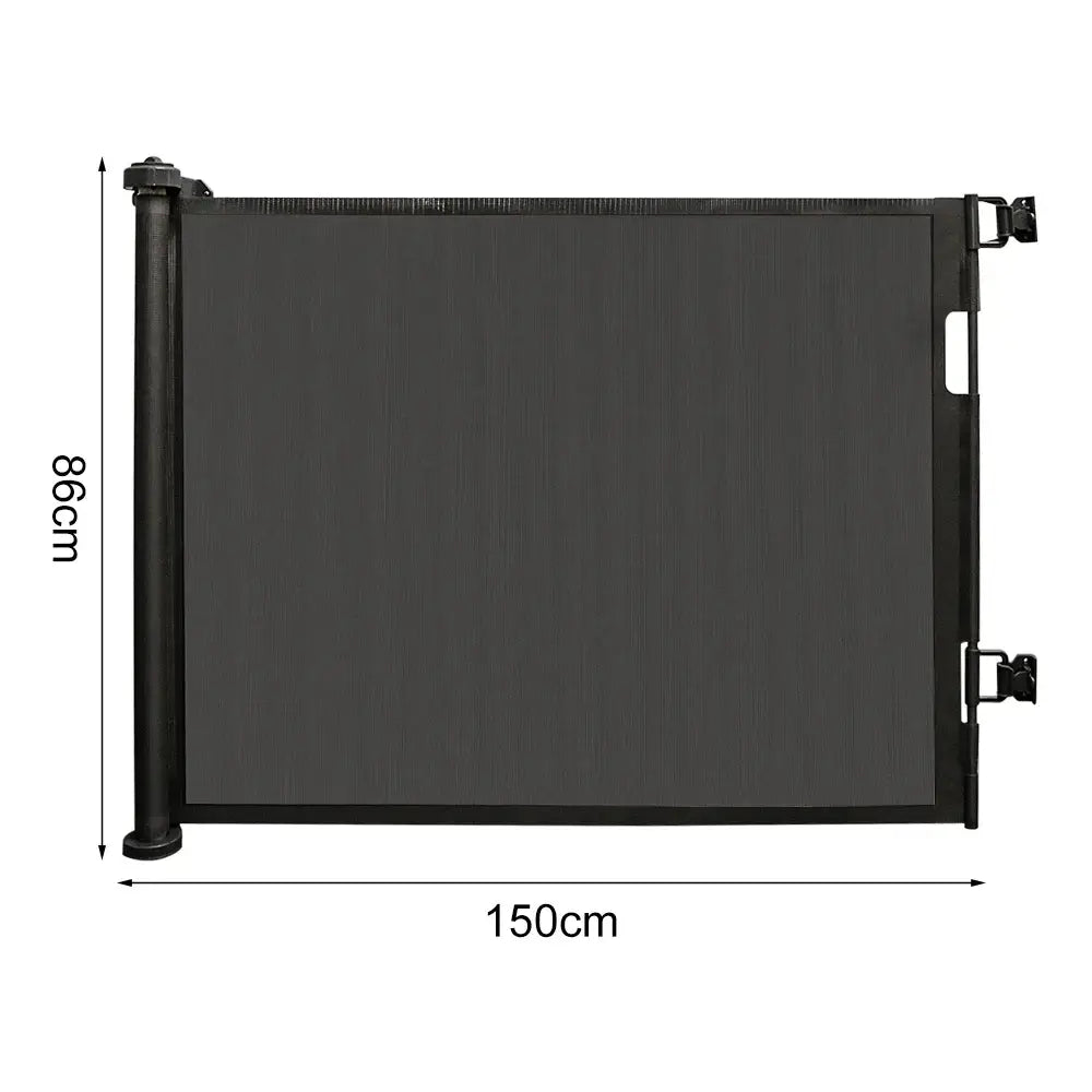 Barrière de sécurité rétractable 150 ou 180 cm – bébé et animaux Noir – 150 cm