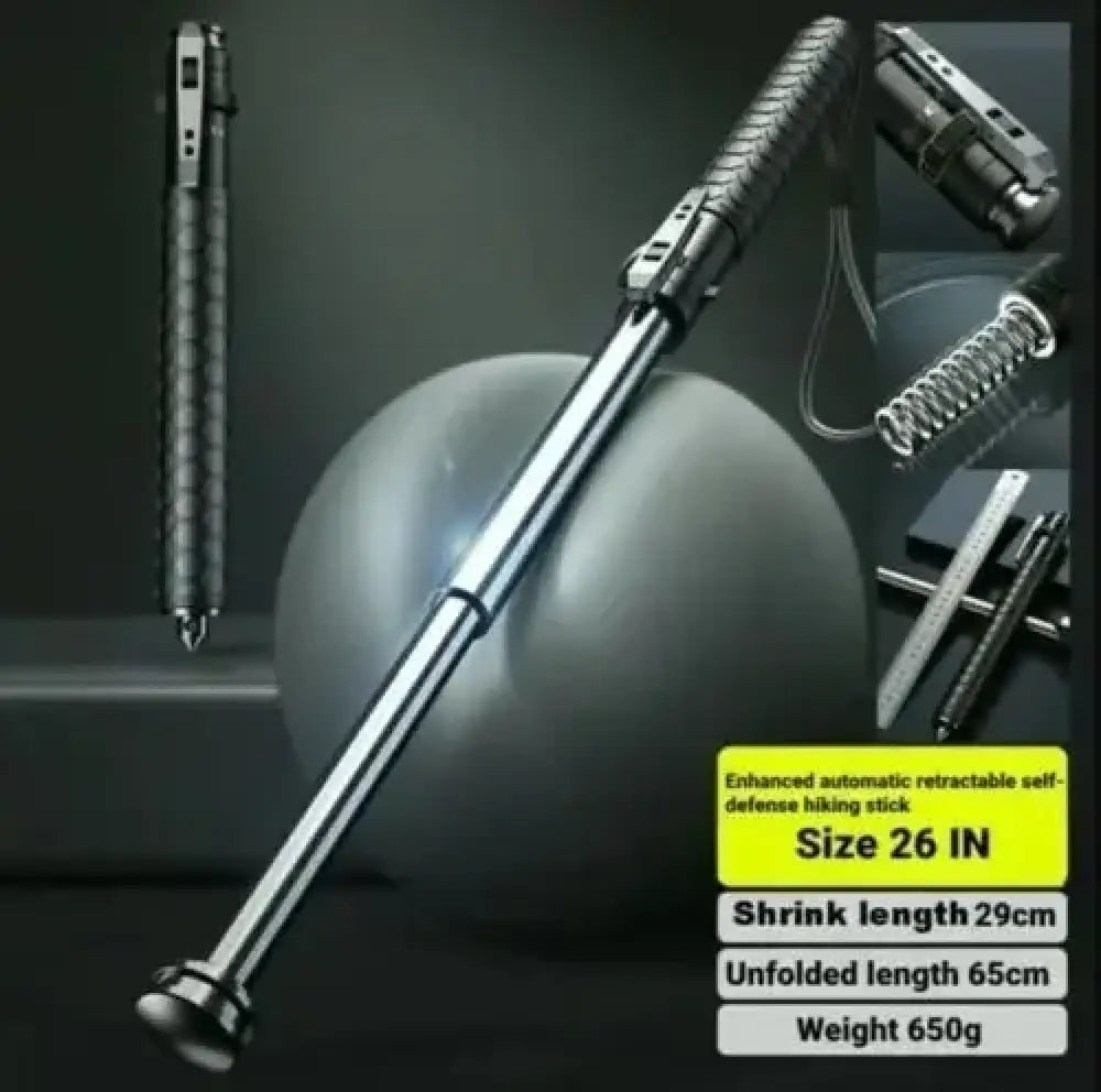 Bâton de marche télescopique automatique – 66 cm - Depuis la Pologne - bâton de marche télescopique