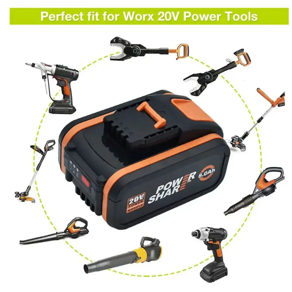 Batterie compatible WORX 20 V 8 Ah – WA3551 WA3553 WA3641 - Batterie d’outil électrique compatible