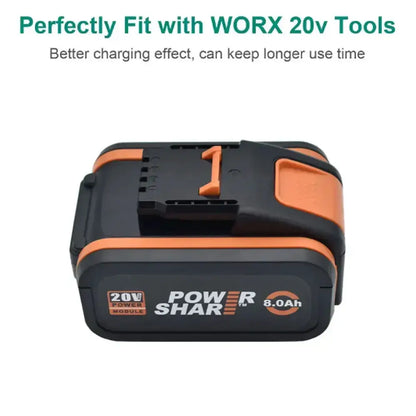 Batterie compatible WORX 20 V 8 Ah – WA3551 WA3553 WA3641 - Batterie d’outil électrique compatible