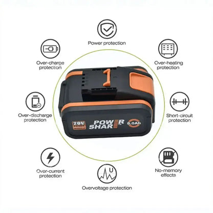 Batterie compatible WORX 20 V 8 Ah – WA3551 WA3553 WA3641 - Batterie d’outil électrique compatible