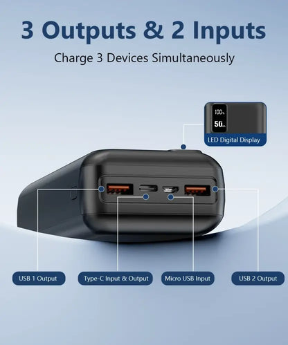 Batterie externe 50 000 mAh – USB-C PD 20 W - Batterie externe USB-C / 50 000 mAh / Allemagne - batterie externe 50000