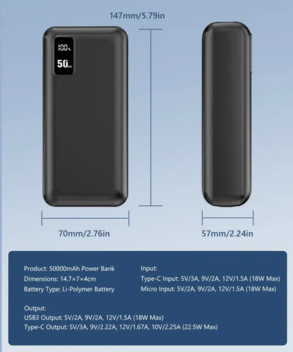 Batterie externe 50 000 mAh – USB-C PD 20 W - Batterie externe USB-C / 50 000 mAh / Allemagne - batterie externe 50000