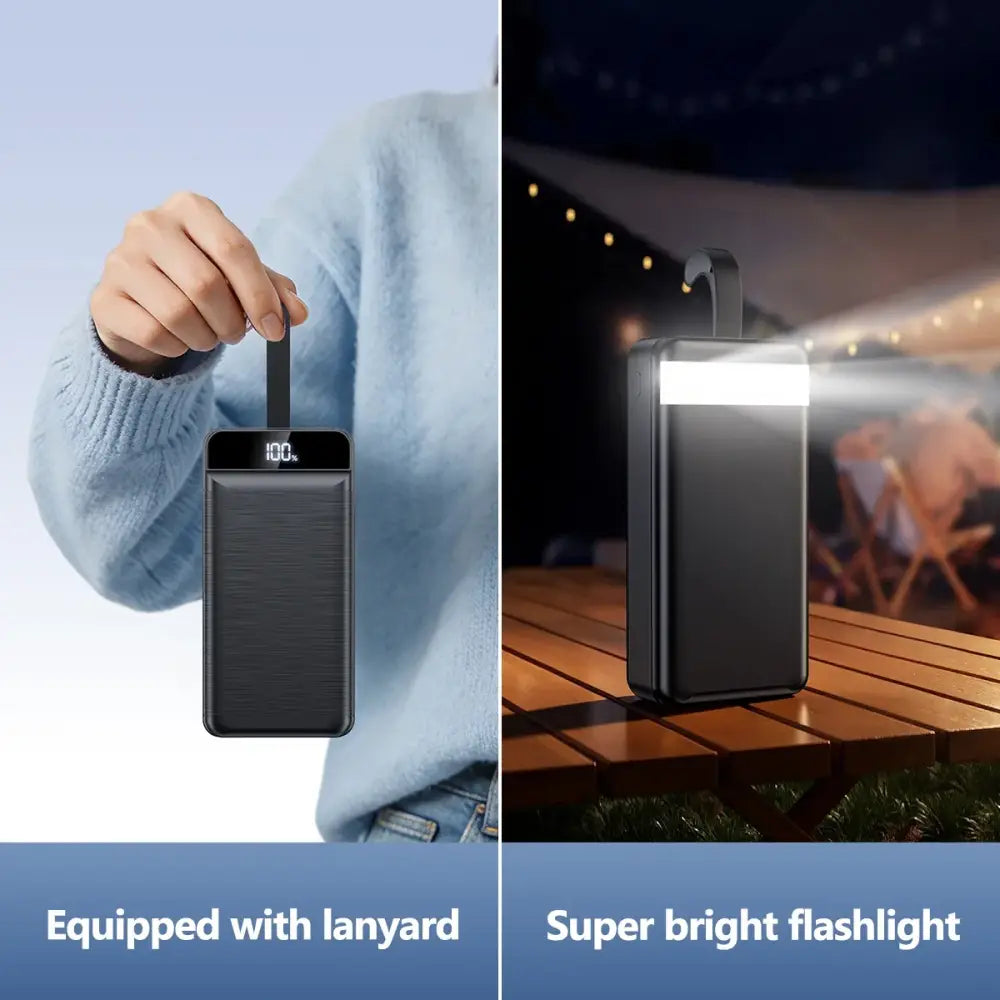 Batterie Externe 60000mAh Charge Rapide 22,5W Avec Lampe De Poche - 60000mAh Powerbank / 50 001 mAh-100 000 mAh / France