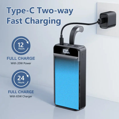 Batterie Externe 60000mAh Charge Rapide 22,5W Avec Lampe De Poche - 60000mAh Powerbank / 50 001 mAh-100 000 mAh / France