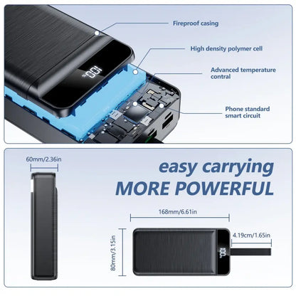 Batterie Externe 60000mAh Charge Rapide 22,5W Avec Lampe De Poche - 60000mAh Powerbank / 50 001 mAh-100 000 mAh / France
