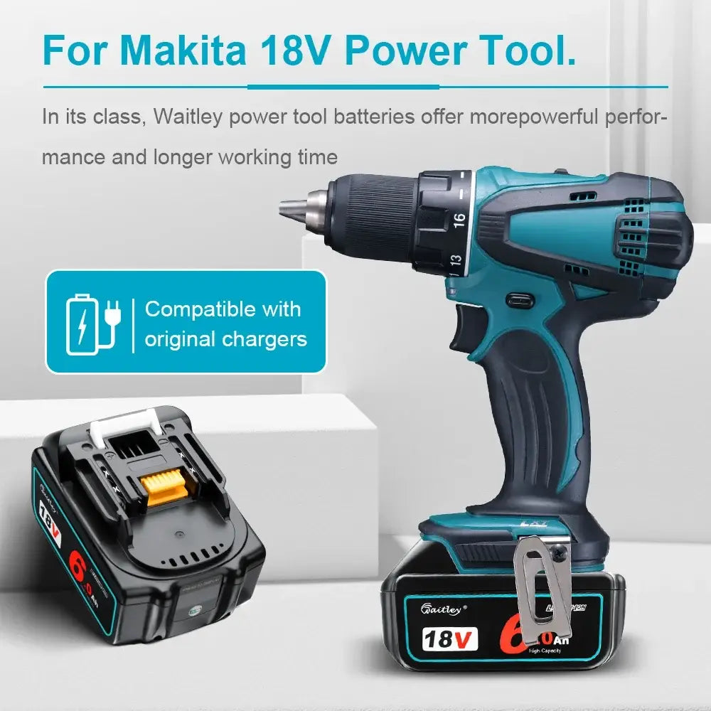 Batteries compatibles Makita 18 V 6 Ah – lot de 2 - 2 batteries 18 V – 6 Ah / Pologne - batterie compatible Makita 18V
