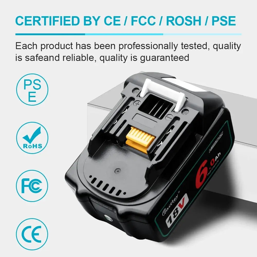 Batteries compatibles Makita 18 V 6 Ah – lot de 2 - 2 batteries 18 V – 6 Ah / Pologne - batterie compatible Makita 18V