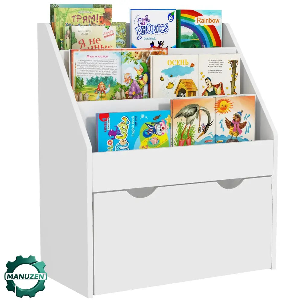 Bibliothèque enfant 3 niveaux avec tiroir – 62,5 cm - Ivoire / France - bibliothèque enfant avec tiroir