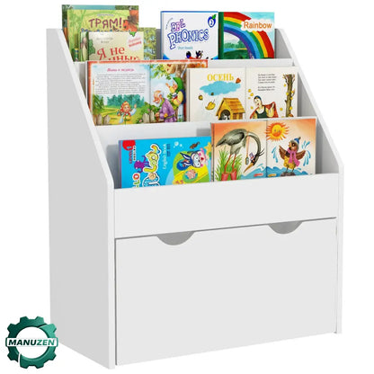 Bibliothèque enfant 3 niveaux avec tiroir – 62,5 cm - Ivoire / France - bibliothèque enfant avec tiroir