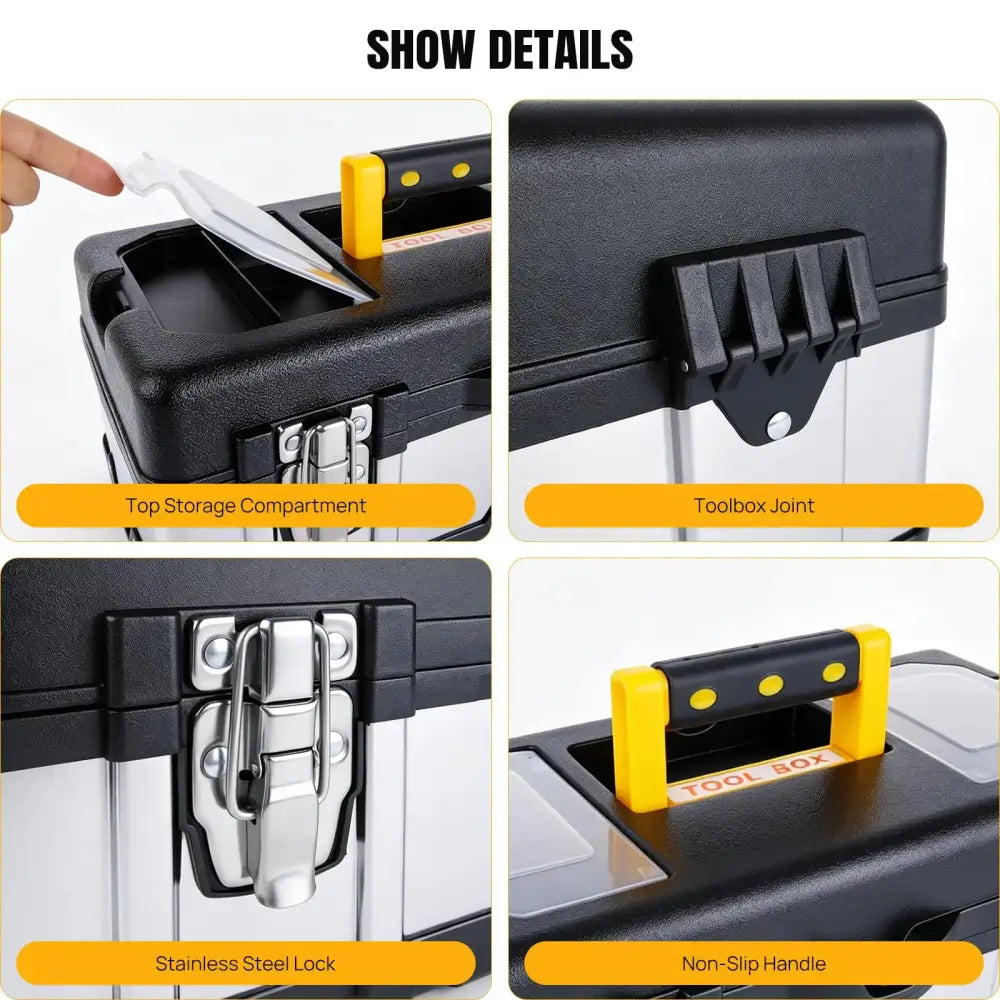 Boîte à outils métallique à 3 niveaux – transportable – détail 3