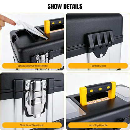 Boîte à outils métallique à 3 niveaux – transportable – détail 3
