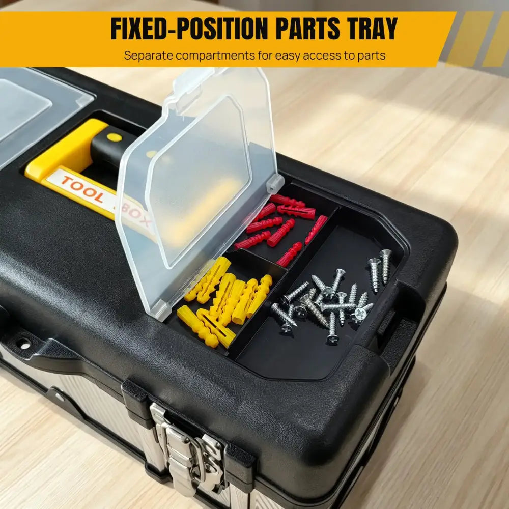 Boîte à outils métallique à 3 niveaux – transportable – détail 6