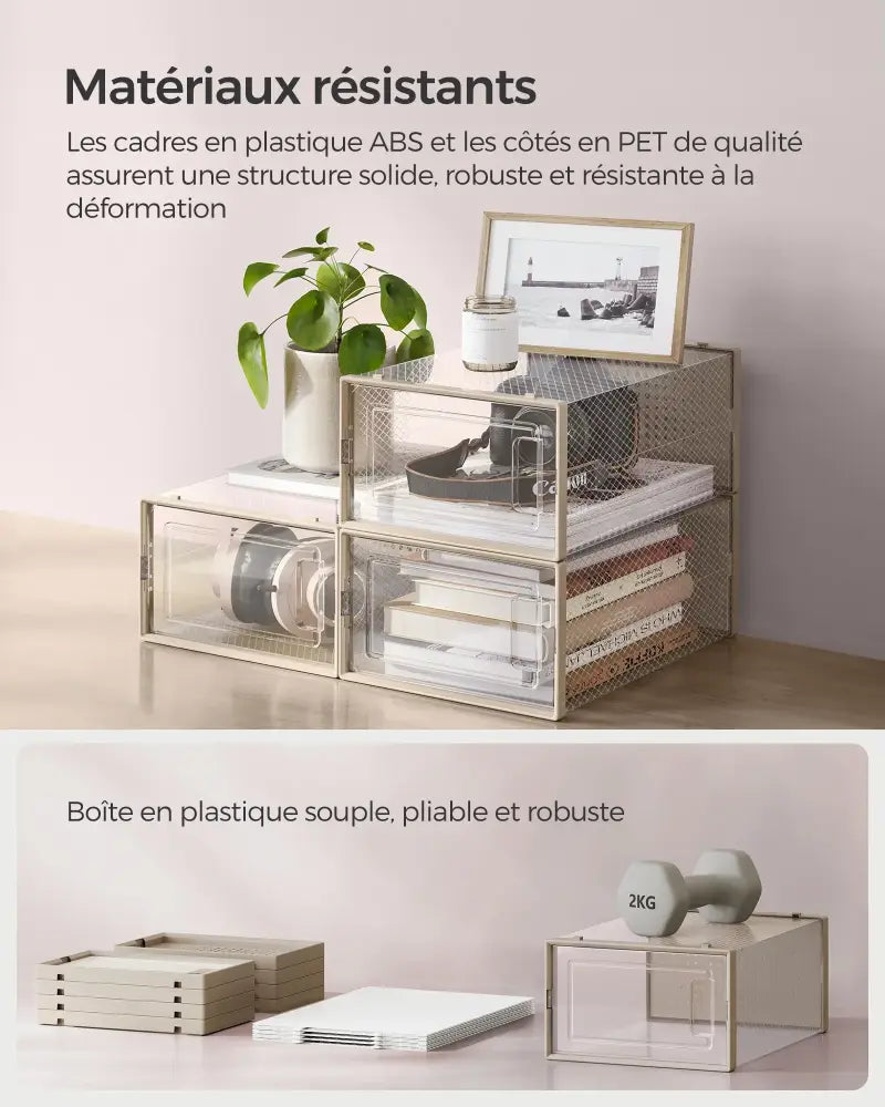 Boîtes à chaussures pliables grises – lot de 18 - Gris / France - boîtes à chaussures pliables lot 18