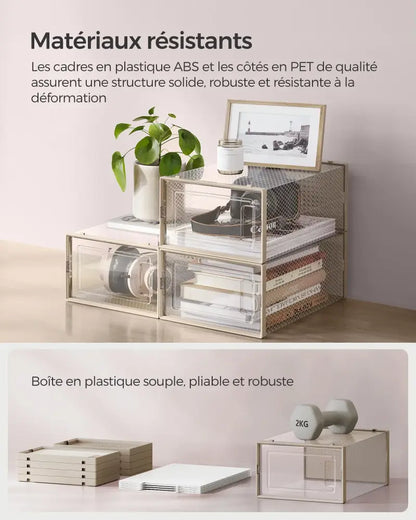 Boîtes à chaussures pliables grises – lot de 18 - Gris / France - boîtes à chaussures pliables lot 18