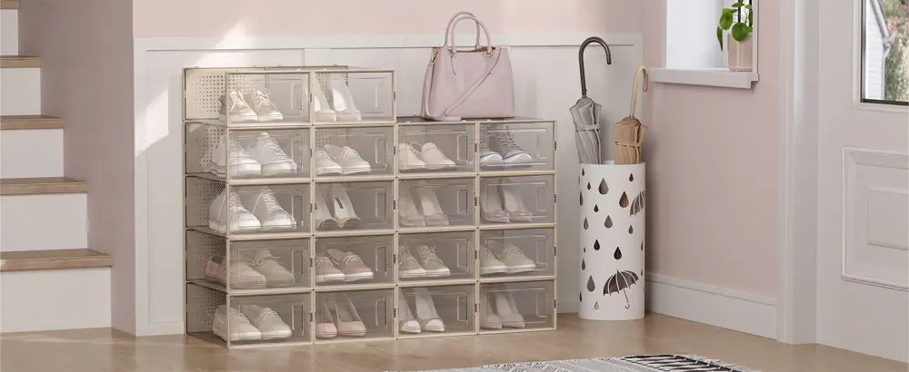 Boîtes à chaussures pliables grises – lot de 18 - Gris / France - boîtes à chaussures pliables lot 18