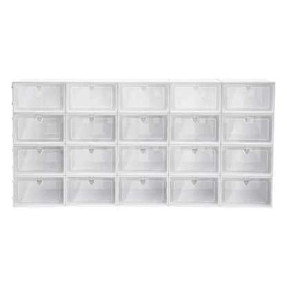 Boîtes à Chaussures Transparentes Empilables Lot 20 Avec Couvercle BLANC France