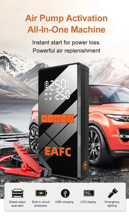 Booster batterie 1 200 A et gonfleur 150 PSI – 2 en 1 - booster gonfleur 1200A 150 PSI