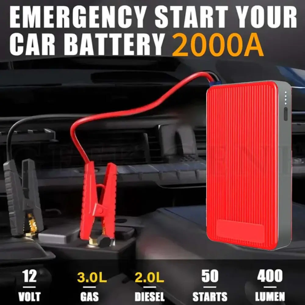 Booster batterie voiture 12 V 2 000 A – 44,4 Wh - 2 000 A – 44,4 Wh / France - booster batterie 12V 2000A