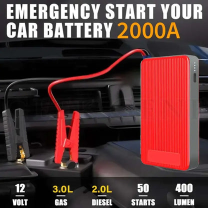Booster batterie voiture 12 V 2 000 A – 44,4 Wh - 2 000 A – 44,4 Wh / France - booster batterie 12V 2000A