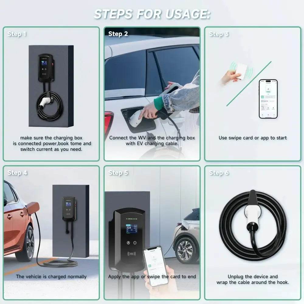 Borne de recharge Type 2 7,6 à 22 kW – câble 5 m IP66 - Borne de recharge voiture électrique
