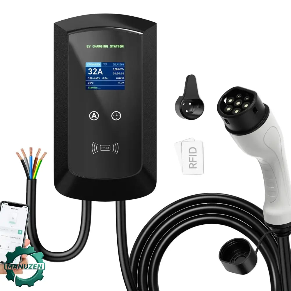Borne de recharge Type 2 7,6 à 22 kW – câble 5 m IP66 - Borne de recharge voiture électrique