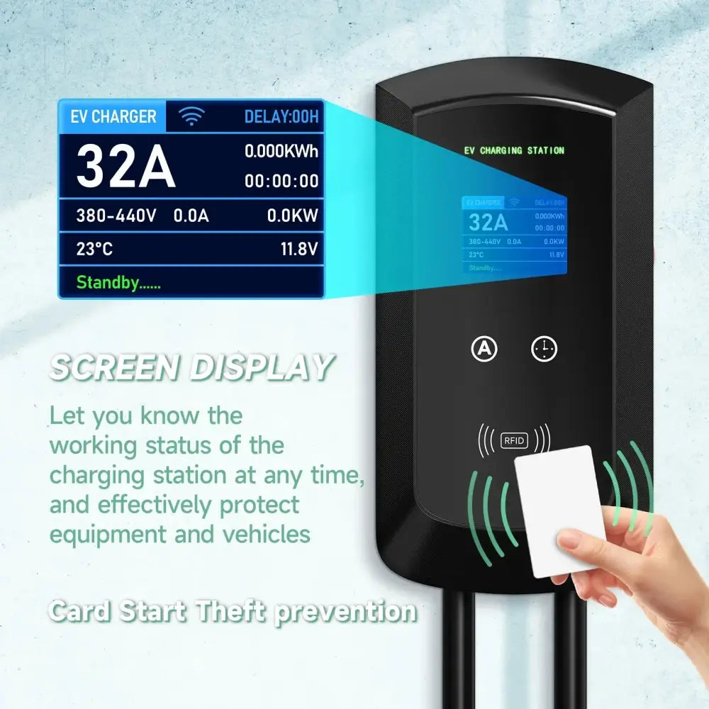 Borne de recharge Type 2 7,6 à 22 kW – câble 5 m IP66 - Borne de recharge voiture électrique