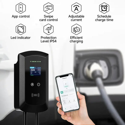 Borne de recharge Type 2 7,6 à 22 kW – câble 5 m IP66 - Borne de recharge voiture électrique