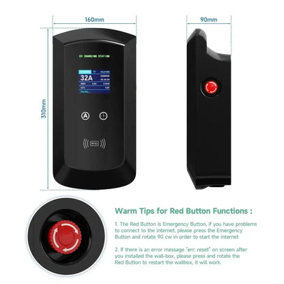 Borne de recharge Type 2 7,6 à 22 kW – câble 5 m IP66 - Borne de recharge voiture électrique