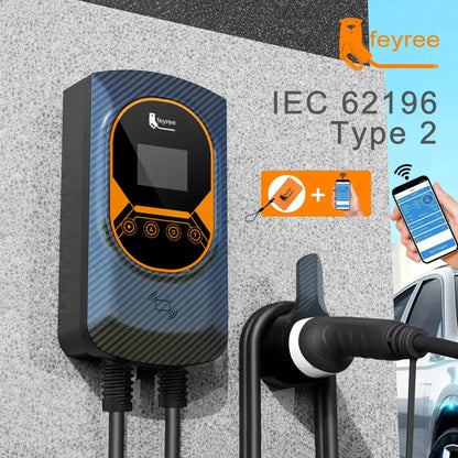 Borne de recharge voiture électrique WiFi Type 2 – 7,6 à 22 kW - Borne de recharge voiture électrique