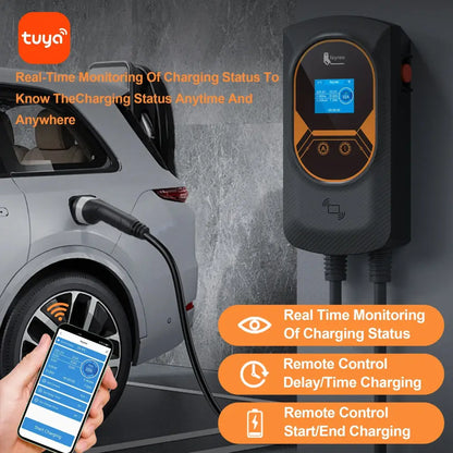 Borne de recharge voiture électrique WiFi Type 2 – 7,6 à 22 kW - Borne de recharge voiture électrique