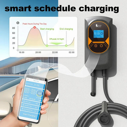 Borne de recharge voiture électrique WiFi Type 2 – 7,6 à 22 kW - Borne de recharge voiture électrique