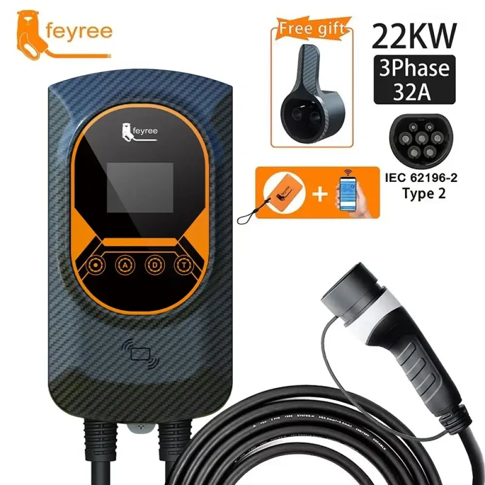 Borne de recharge voiture électrique WiFi Type 2 – 7,6 à 22 kW - Borne de recharge voiture électrique