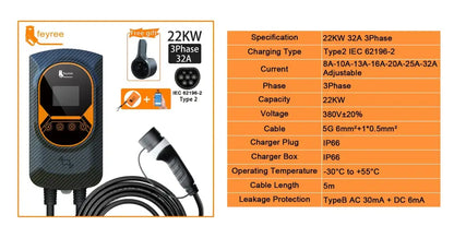 Borne de recharge voiture électrique WiFi Type 2 – 7,6 à 22 kW - Borne de recharge voiture électrique