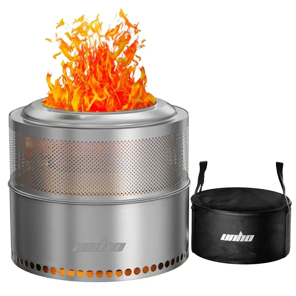 Brasero sans fumée inox 304 – 48 cm feu de bois - Argent / Allemagne - Brasero sans fumée
