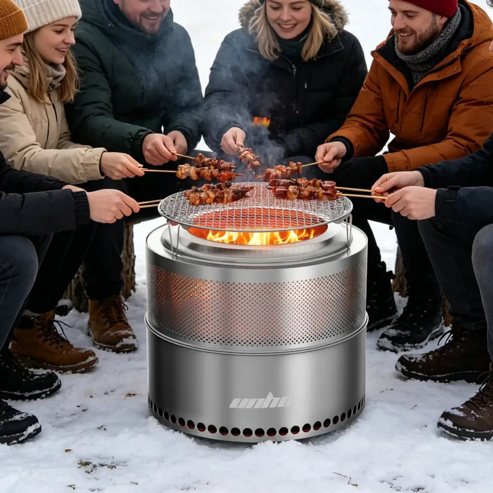 Brasero sans fumée inox 304 – 48 cm feu de bois - Argent / Allemagne - Brasero sans fumée