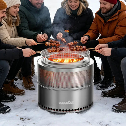 Brasero sans fumée inox 304 – 48 cm feu de bois - Argent / Allemagne - Brasero sans fumée