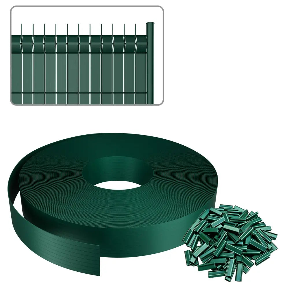 Brise-vue PVC pour clôture rigide — rouleau 35, 65 ou 70 m Vert Pologne