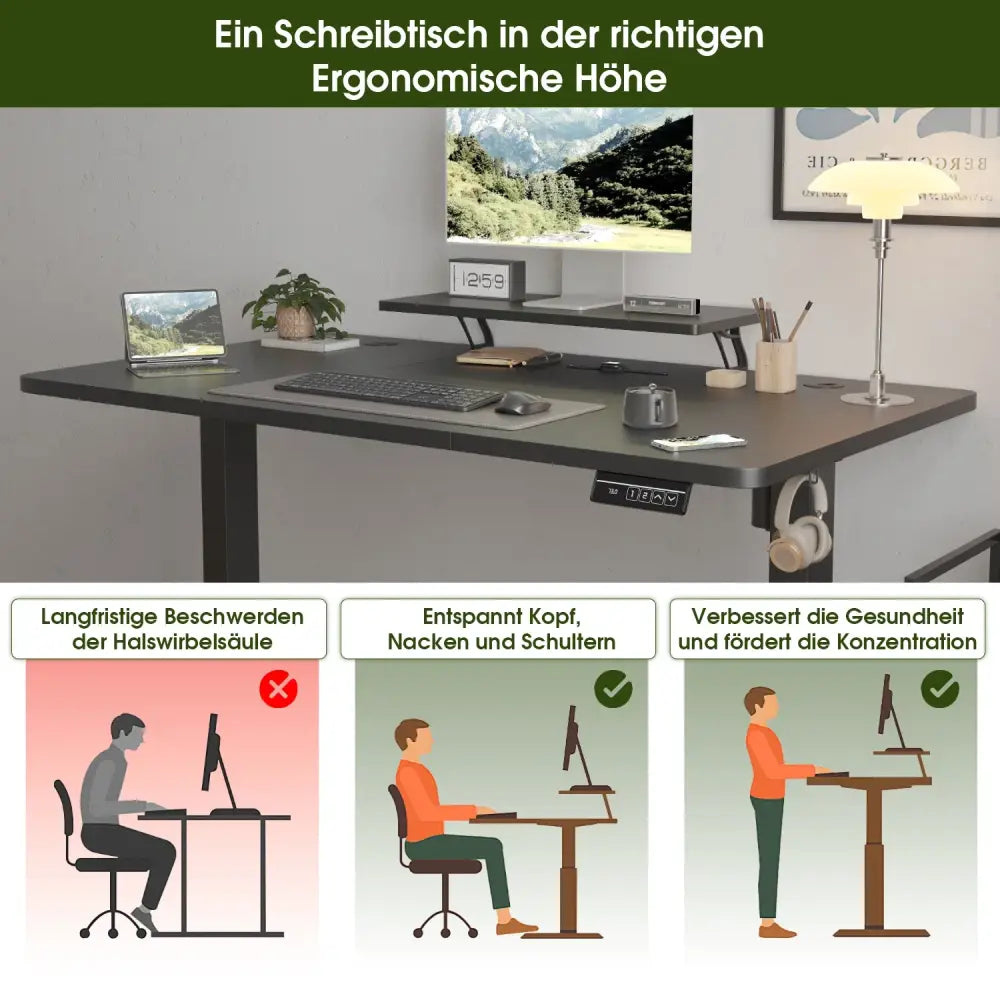 Bureau assis-debout électrique 120 × 60 cm - bureau assis debout électrique 120x60