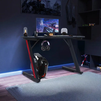 Bureau gaming compact 75 × 52 × 80 cm – finition carbone