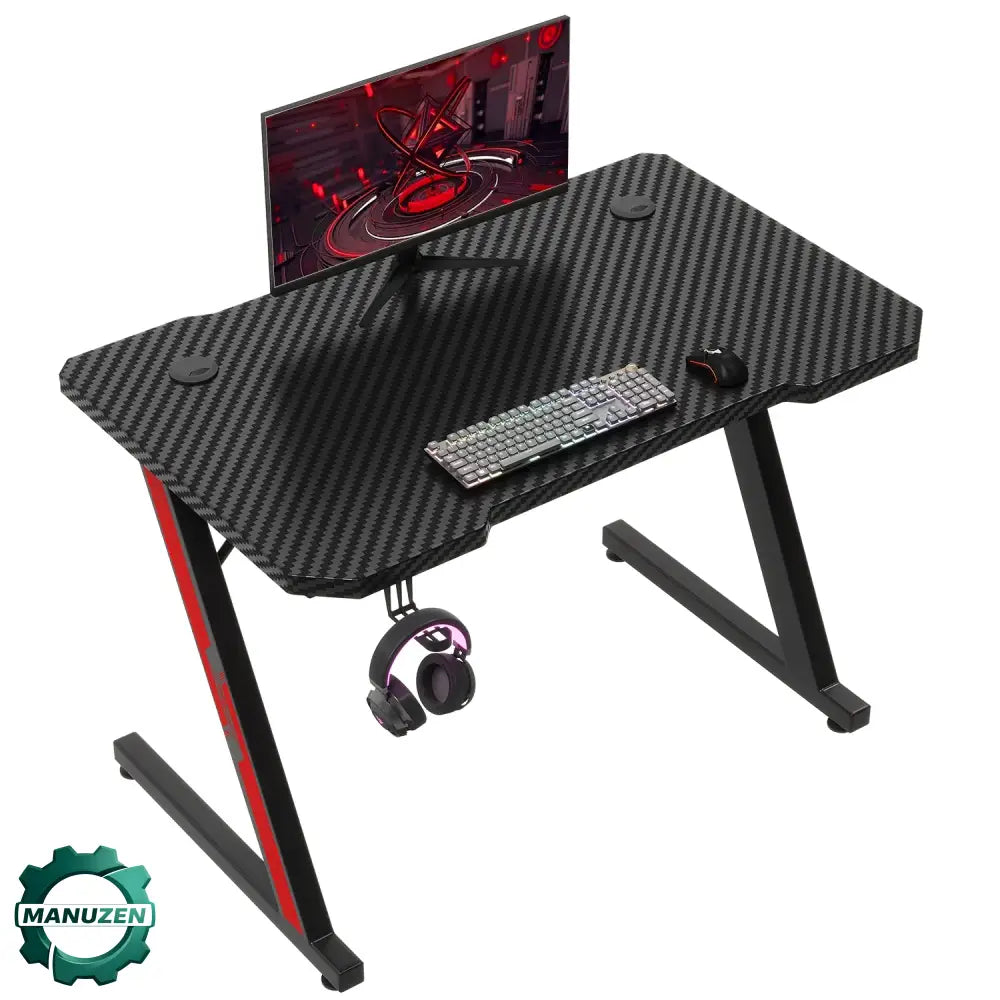 Bureau gaming compact 75 × 52 × 80 cm – finition carbone 75 × 52 × 80 cm France