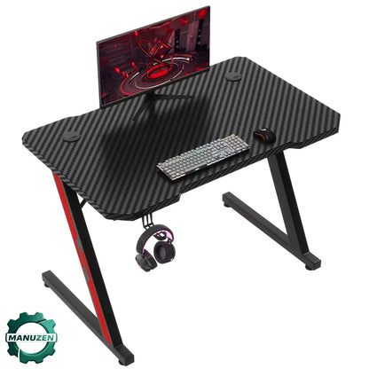 Bureau gaming compact 75 × 52 × 80 cm – finition carbone 75 × 52 × 80 cm France