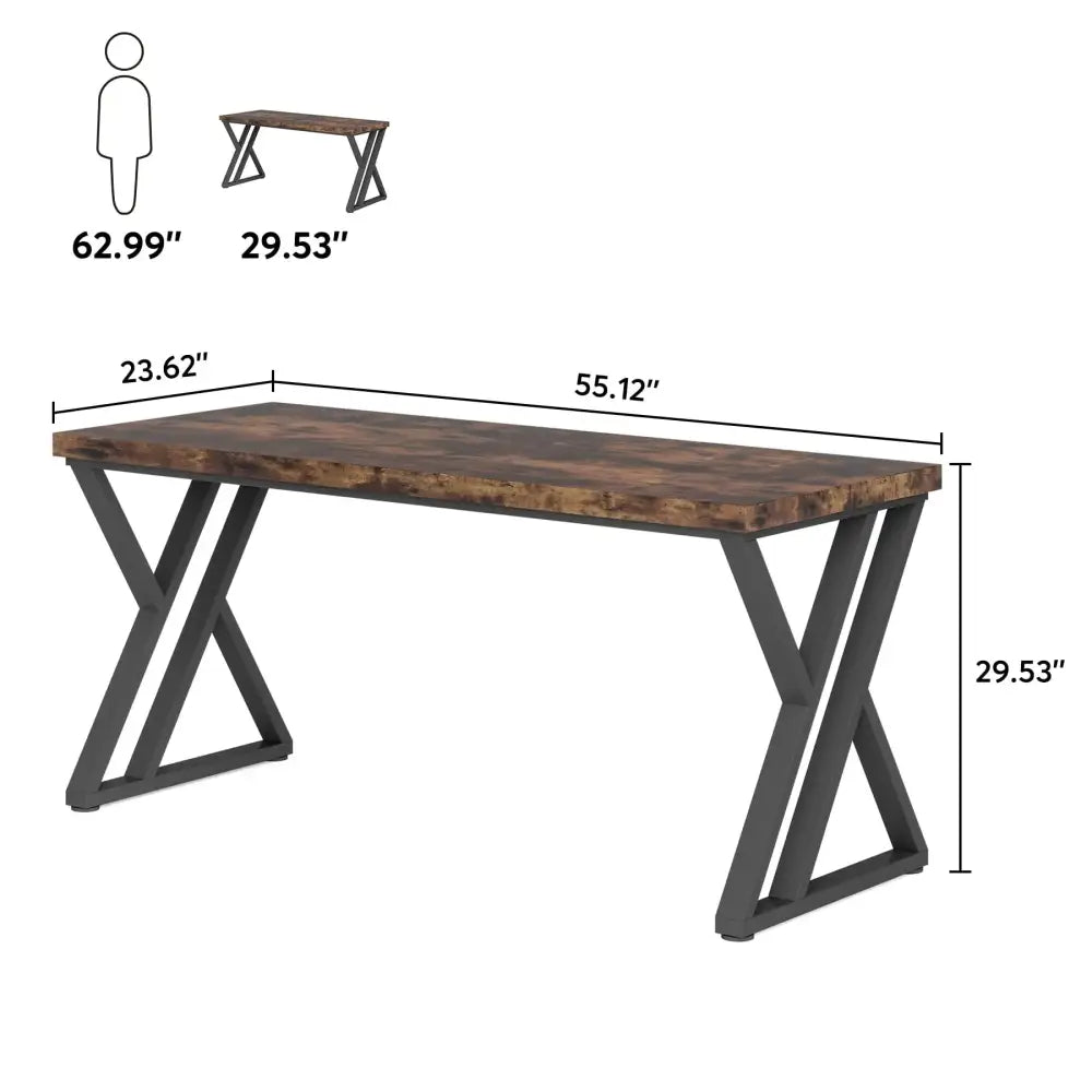 Bureau informatique 140 × 60 cm – pieds métalliques en Z - Kaki foncé / Allemagne - Bureau informatique 140 cm