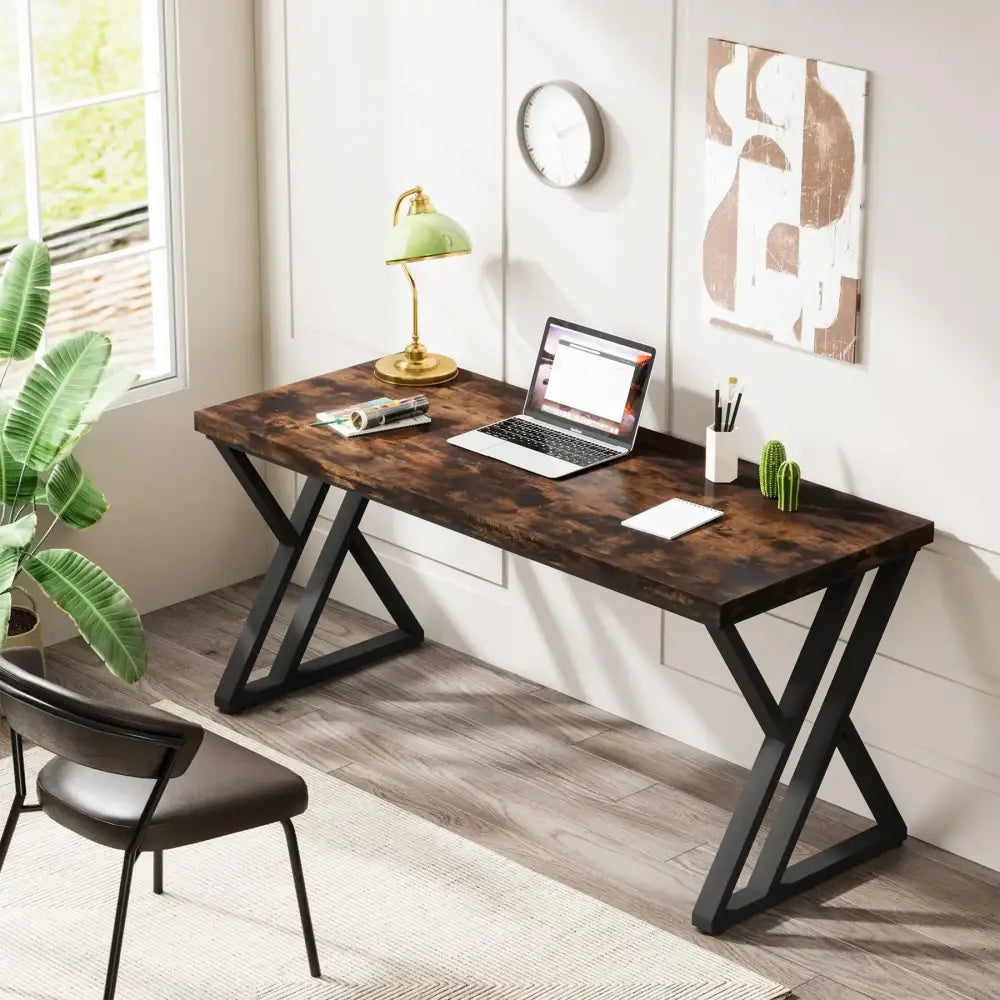 Bureau informatique 140 × 60 cm – pieds métalliques en Z - Kaki foncé / Allemagne - Bureau informatique 140 cm