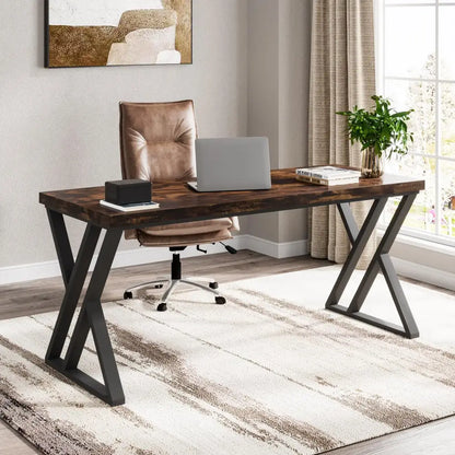 Bureau informatique 140 × 60 cm – pieds métalliques en Z - Kaki foncé / Allemagne - Bureau informatique 140 cm